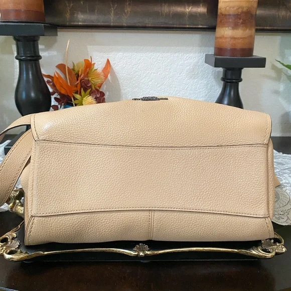 COACH Tan Natural Calf Leather Dufflette Crossbody Bag,Dark Nickel Tone hardware - Picture 13 of 16